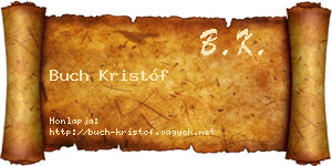 Buch Kristóf névjegykártya